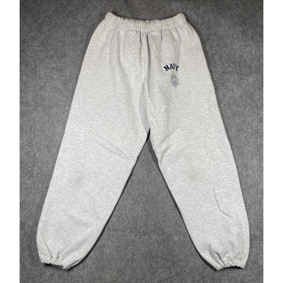 Vintage US Navy Academy Sweatpants Mens Medium Grey American Threads - Picture 2 of 14
